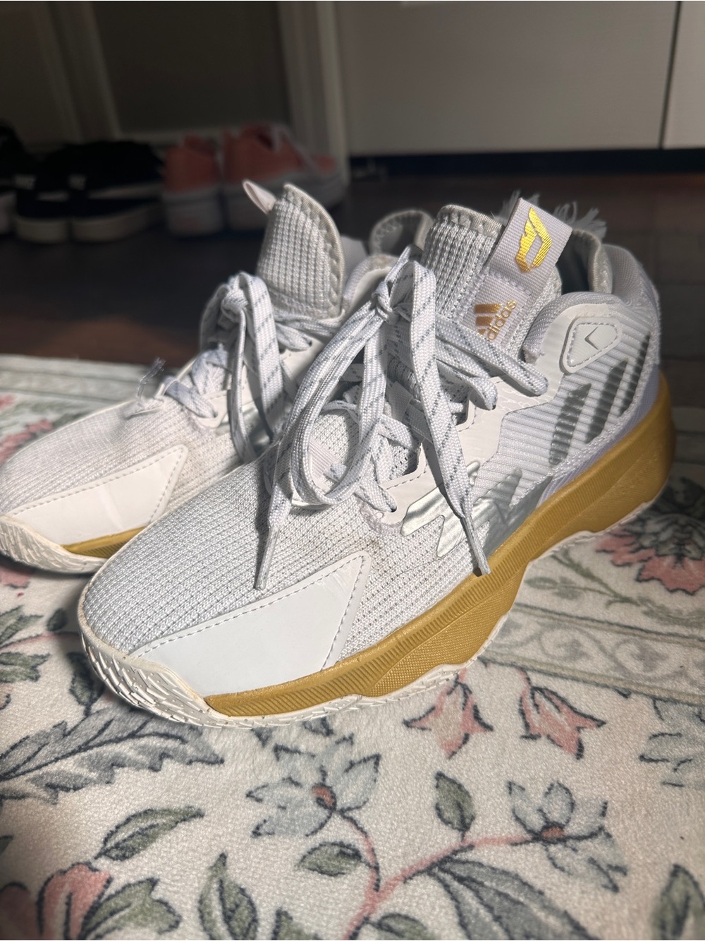 Adidas Dame 8 Laheem The Dream White Gold Shoes GY1755 Men Size 5
